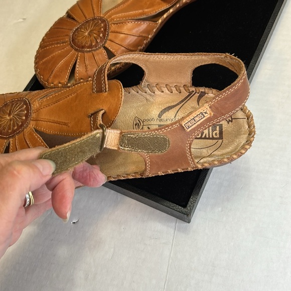 Pikolinos Puerto Vallarta natural good beautiful leather sandals sz 9.5 40 - Picture 5 of 12